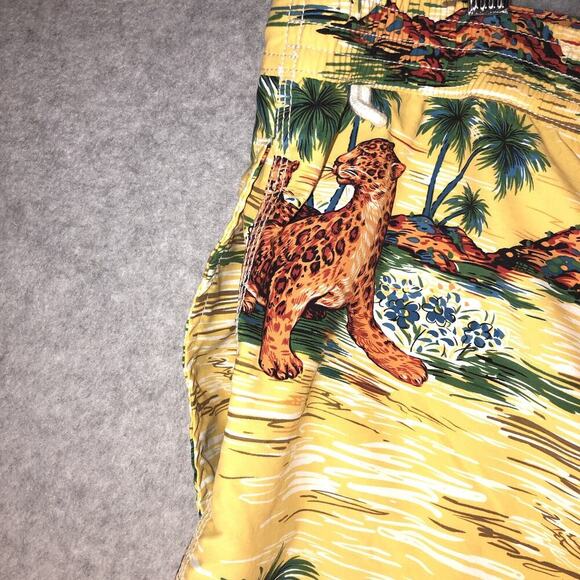 POLO RALPH LAUREN Shorts XL Vtg KAILUA 7.25" TRUNK BOARD Shorts Leopard Lined - Picture 10 of 13